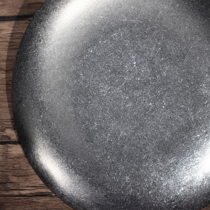 Restaurant Dishwasher Safe Stainless Steel Dinner Plate Vintage Dishes Silver Serving Tray BBQ Plates