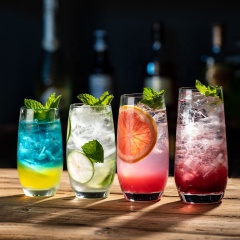 Highball Glasses,CIRAY,Custom Logo Transparent Thick Base Cocktail Glass Cup House Hotel Lowball Whisky Juice Cocktail Glasses
