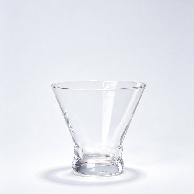 Martini Cocktail Glasses 245ml,CIRAY,Borosilicate Vintage Stemless martini Glass V Shape Juice Ice Cream Cups Mini Champagne Cocktail Martini Glasses for Party Bar