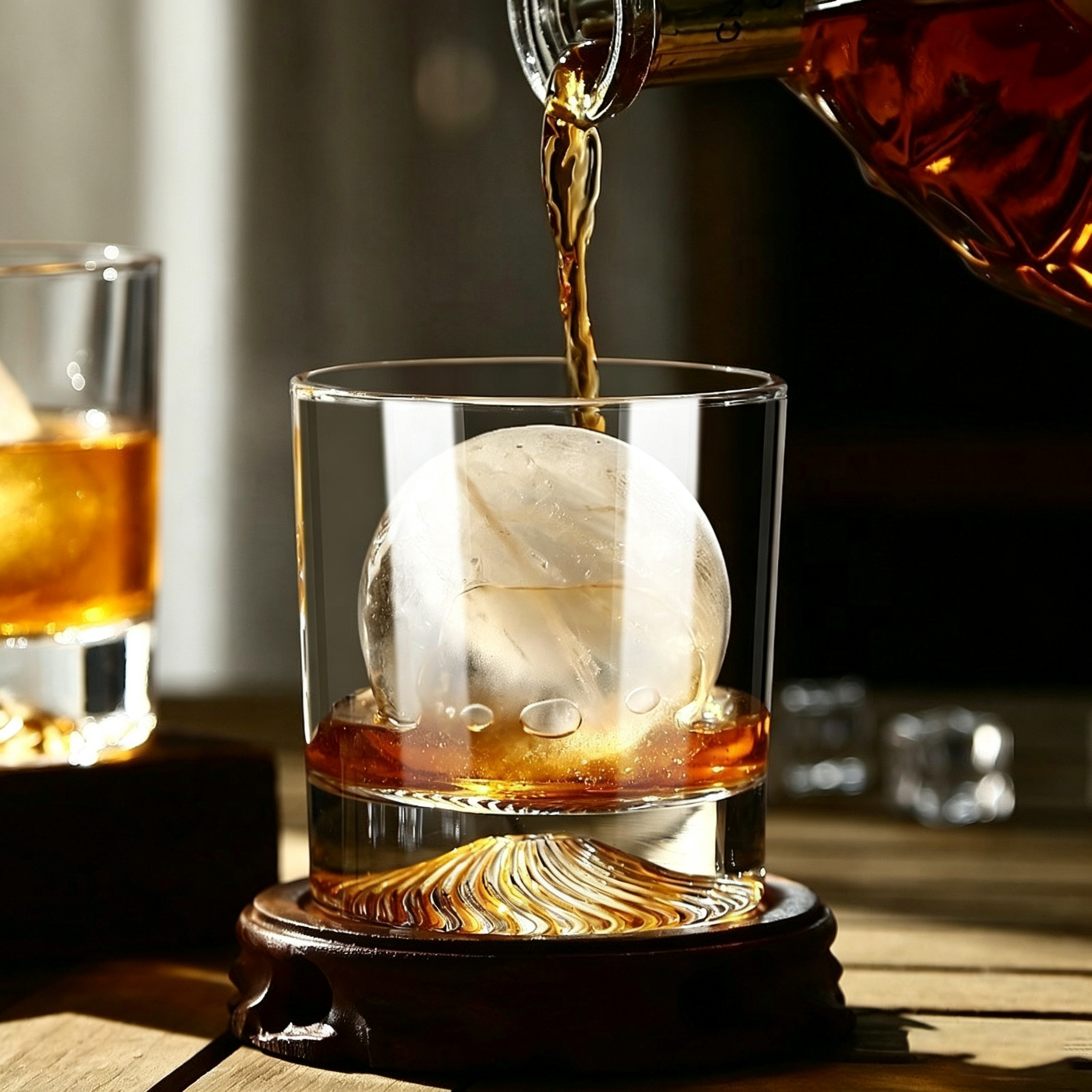 Fuji Mountain Whiskey Glasses 260ml,CIRAY,Custom Logo Crystal Fuji Mountain Thick Bottom Whiskey Glasses Bar Premium Handmade Tasting Whisky Glass