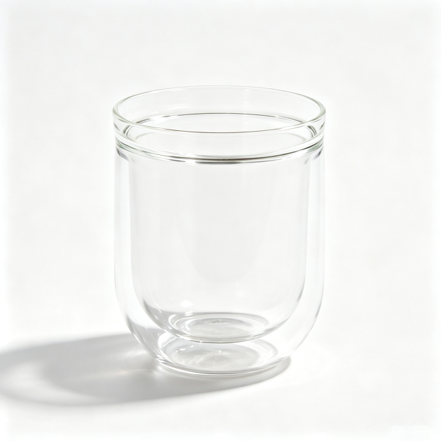 High Borosilicate Insulated coffee cup,CIRAY,BPA Free High Borosilicate Glass Modern Travel Coffee Mug Double Wall Leak-Proof 8oz Insulated Dishwasher Safe