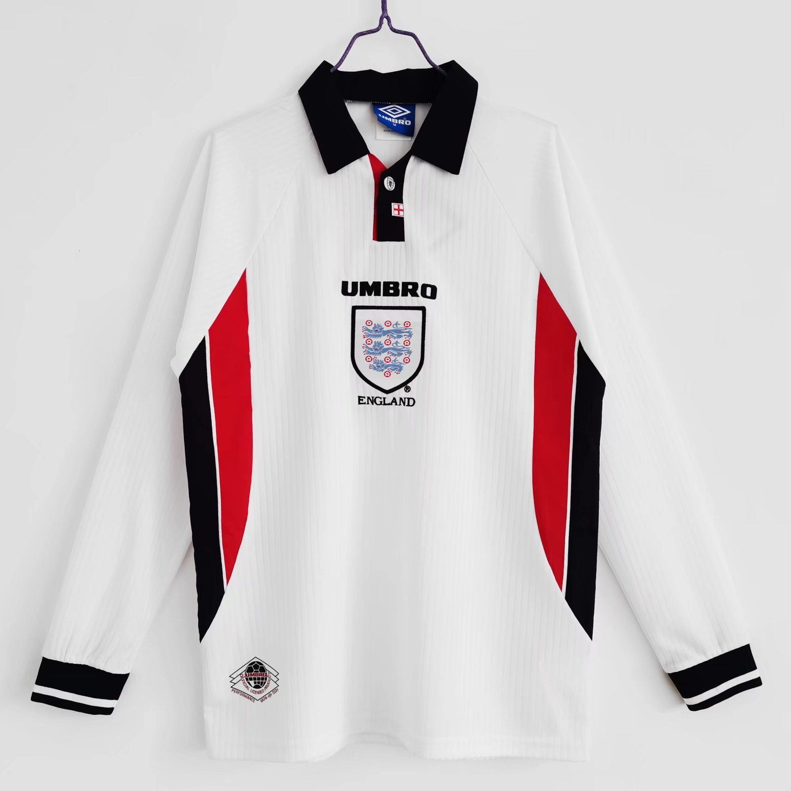 1998 England home retro Fan version Long sleeves