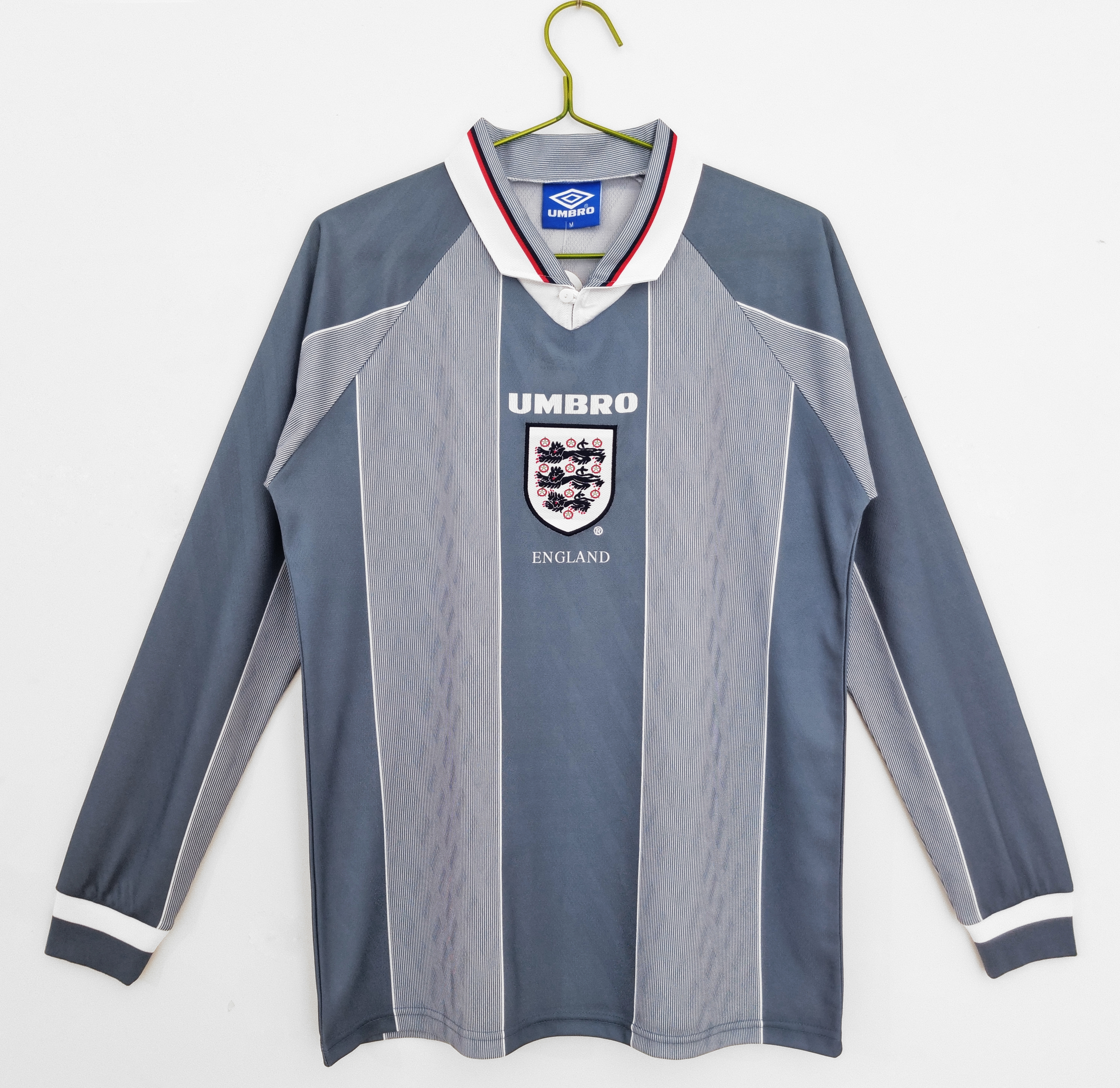 1996 England away retro Fan version Long sleeves
