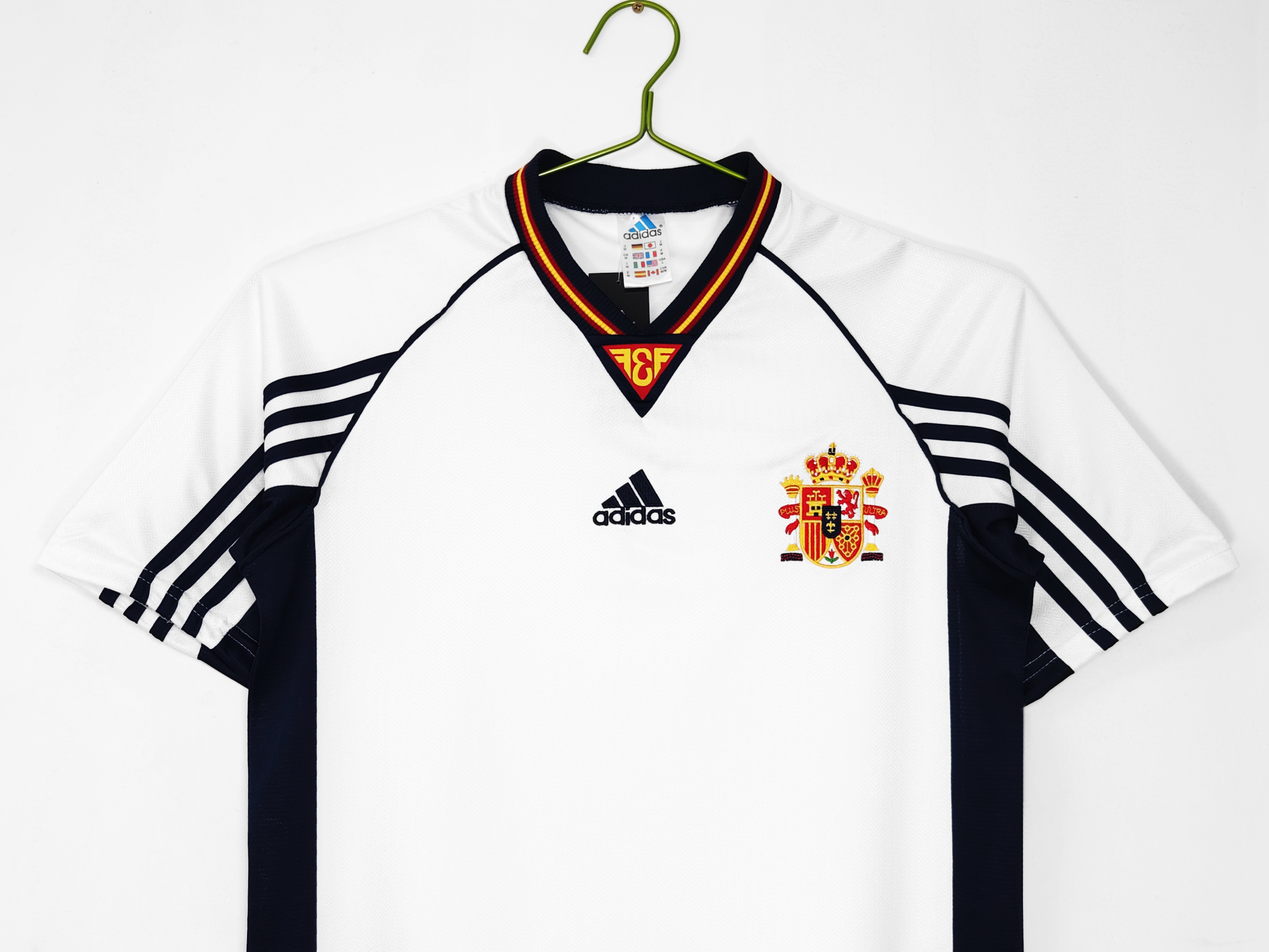 1998 season Spanish away white retro Fan version