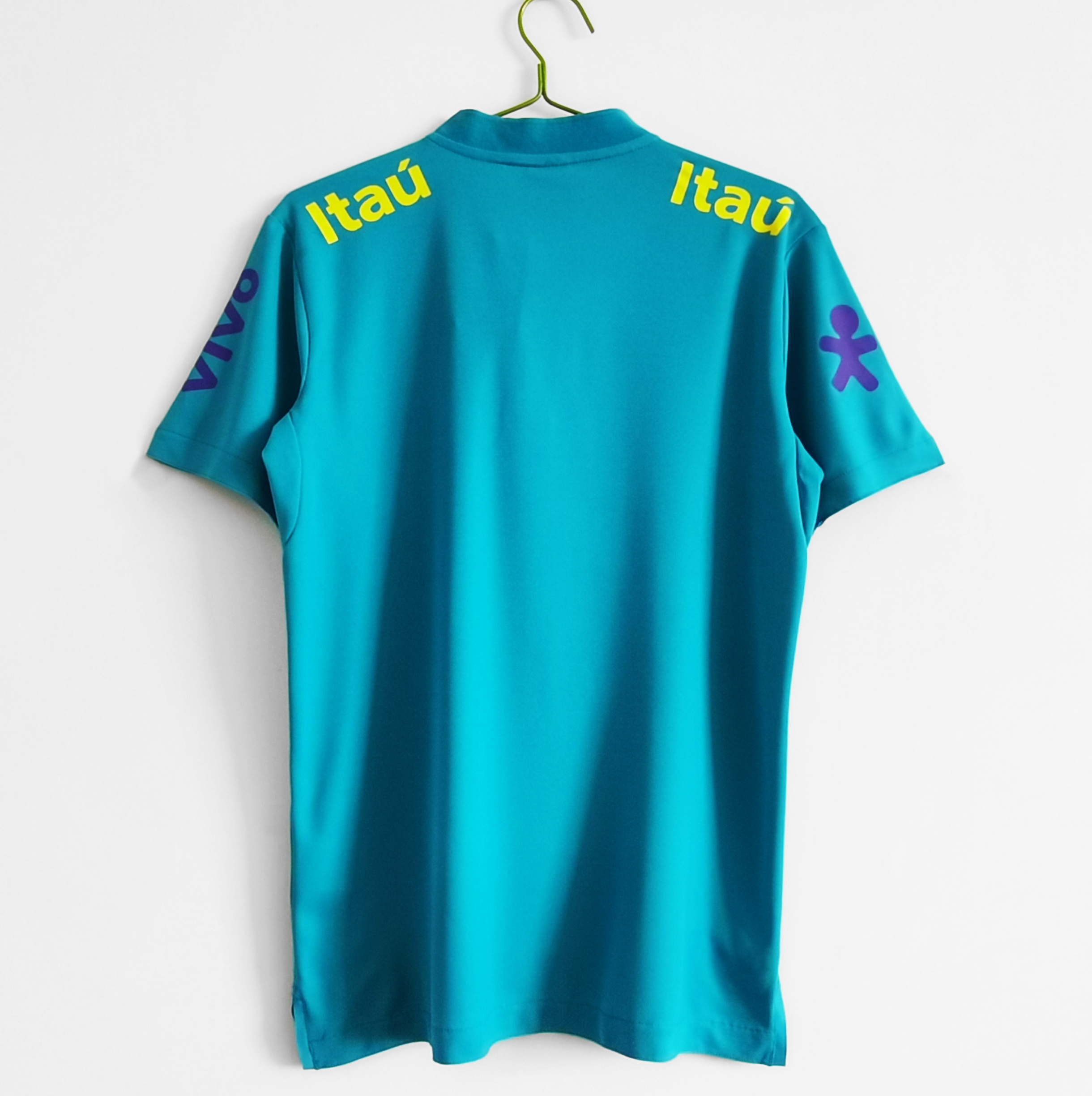 2021 Brazil Lake blue training uniform Fan version polo