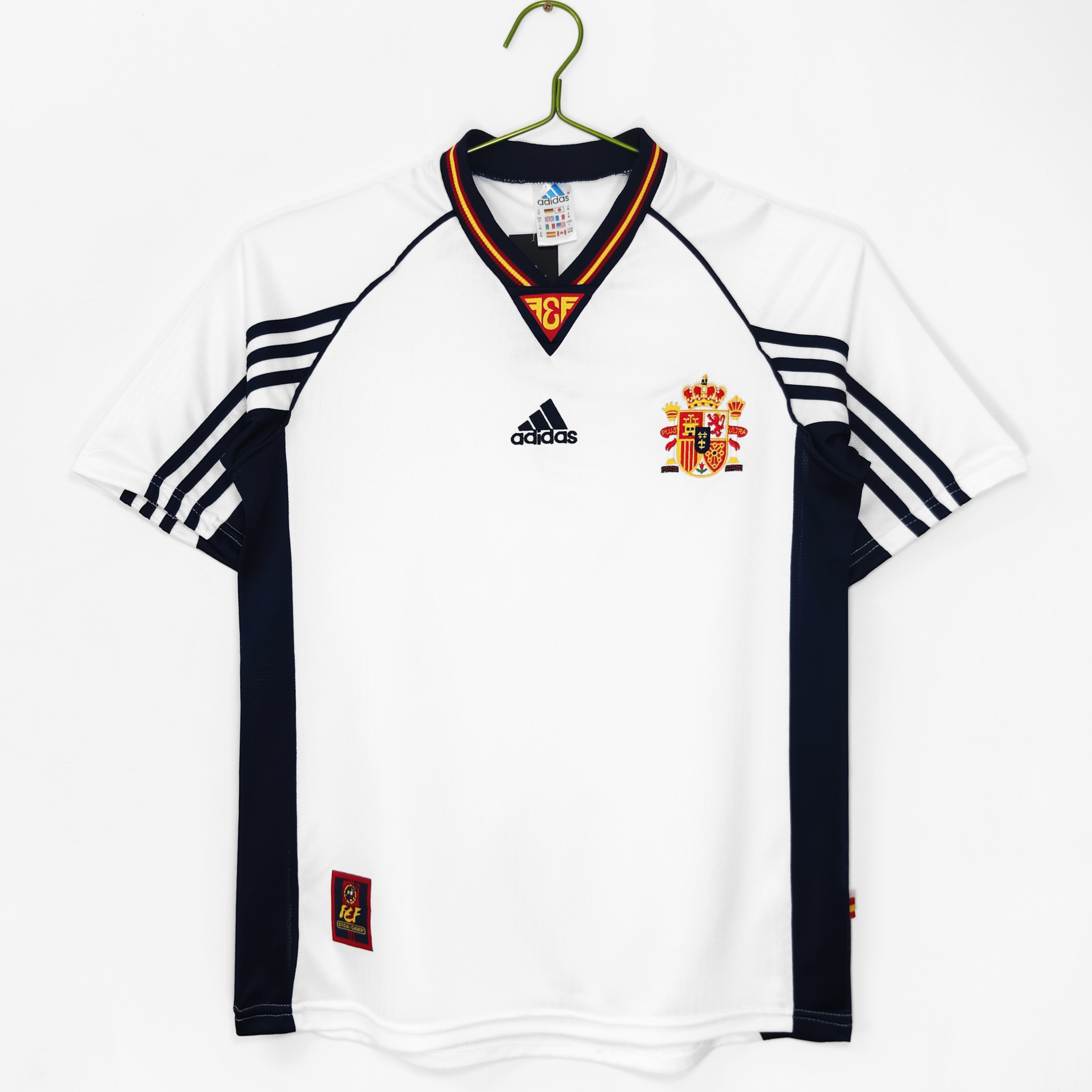 1998 season Spanish away white retro Fan version