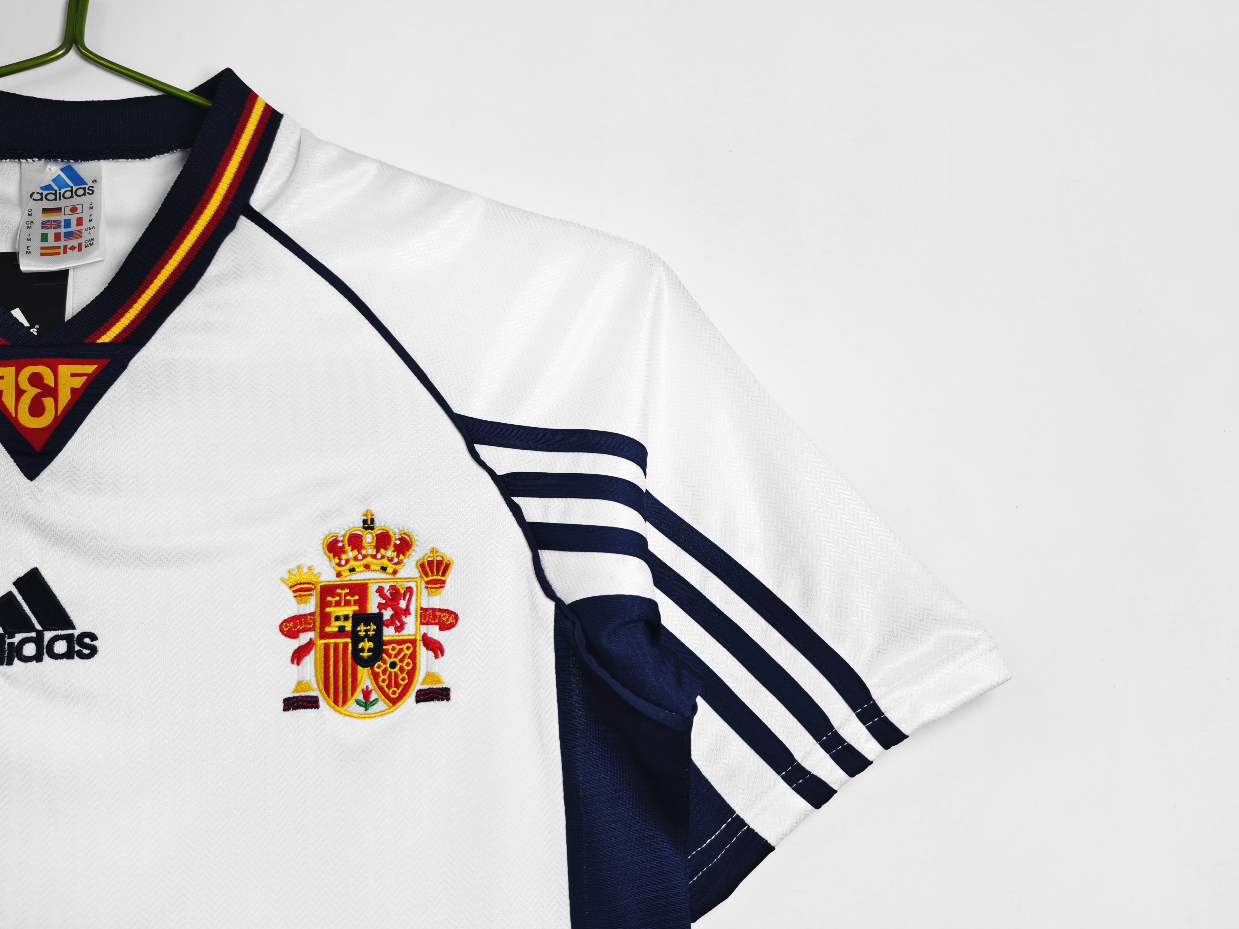 1998 season Spanish away white retro Fan version