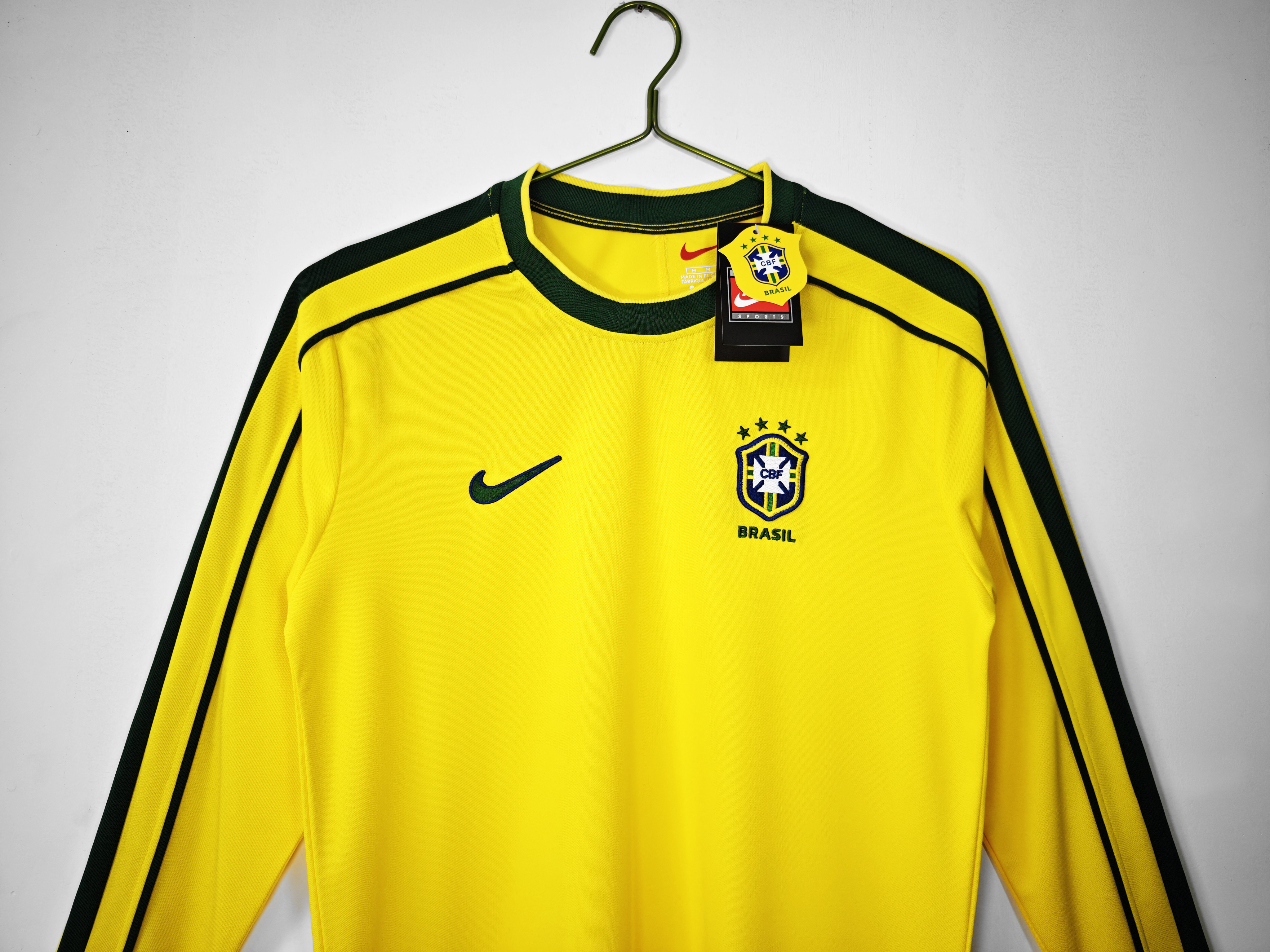 1998 Brazil home retro Fan version Long sleeves