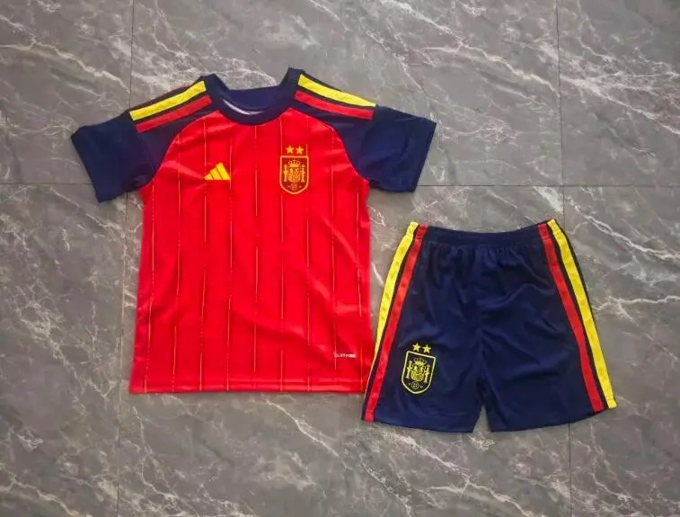 TWO STAR 2026 World cup Spain Home top thai best quality soccer Jersey kids kits sets