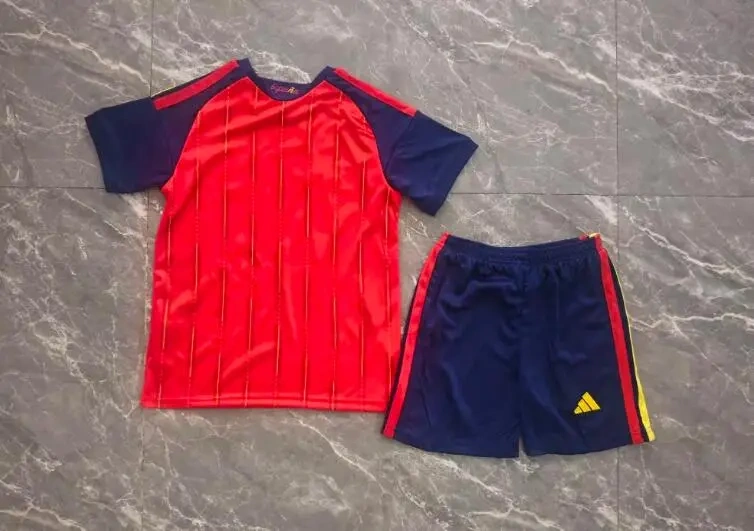 TWO STAR 2026 World cup Spain Home top thai best quality soccer Jersey kids kits sets