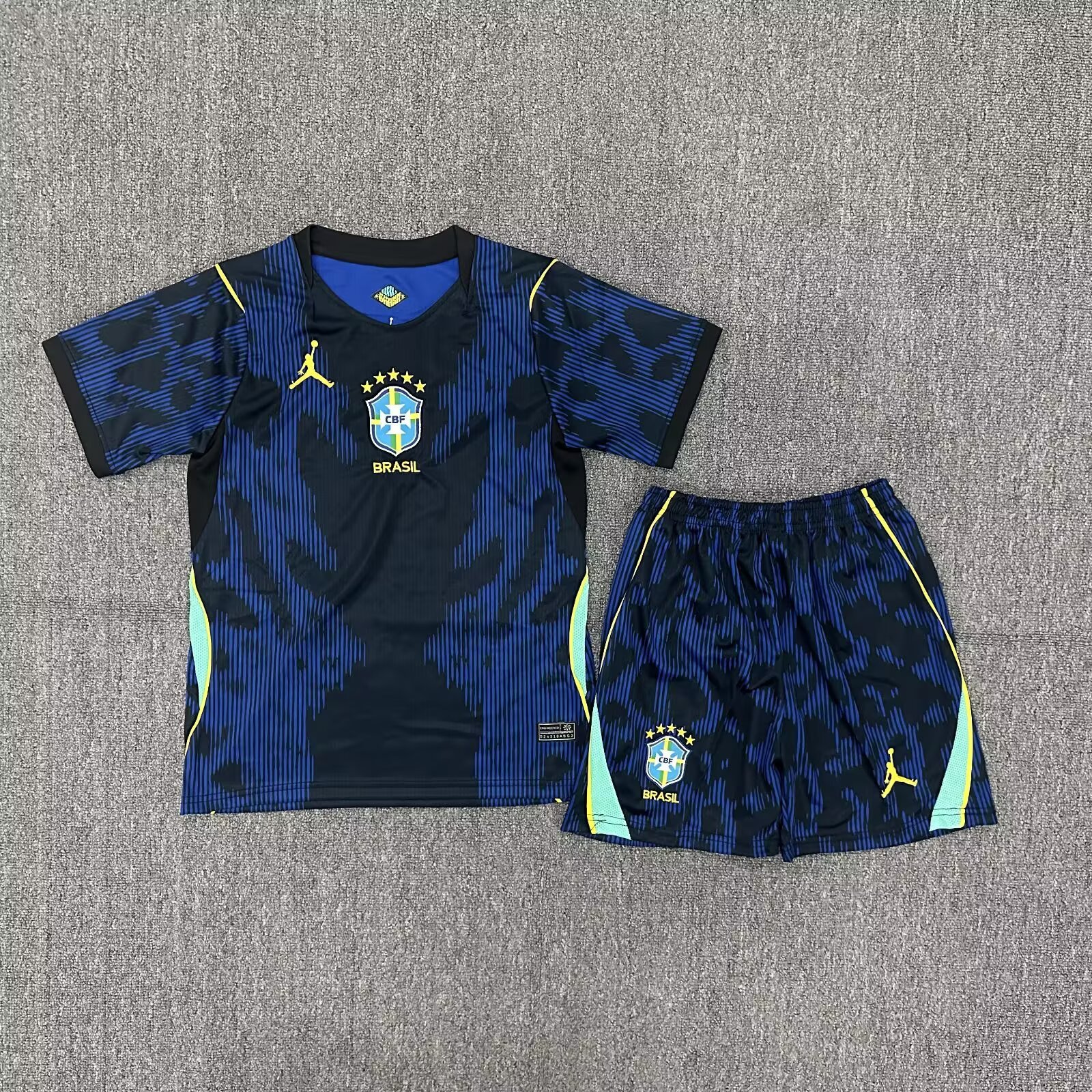 2026 World cup Brazil away kids kits sets