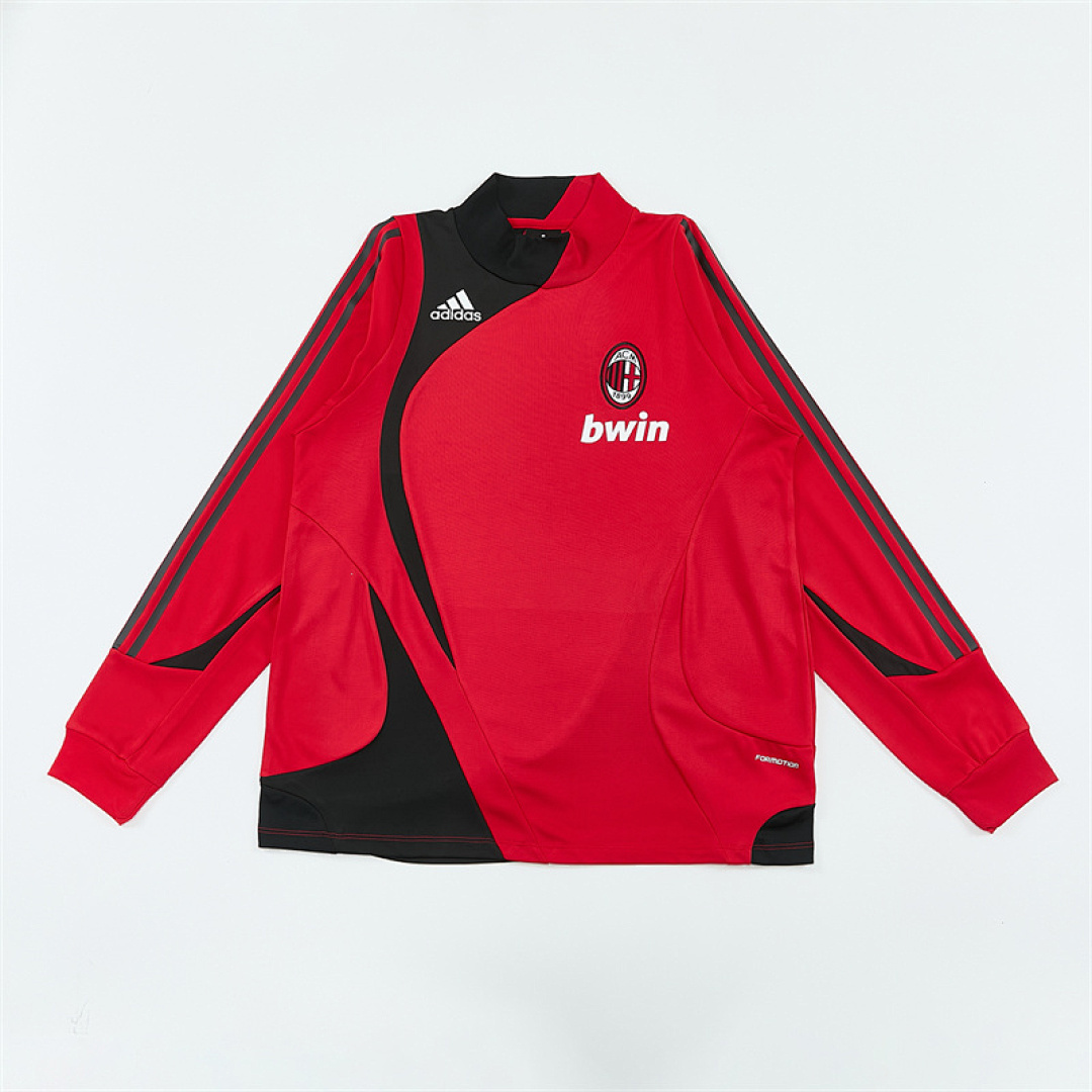 2007 08 AC Milan retro red adult man tracksuit Training top best soccer football jerseys half zipper