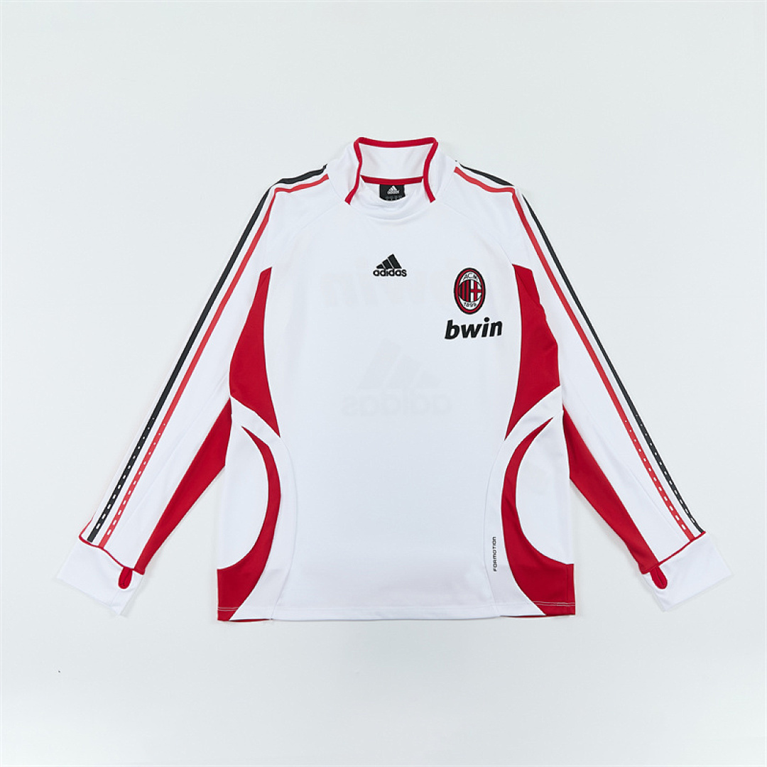 2006 07 AC Milan retro White adult man tracksuit Training top best soccer football jerseys half zipper