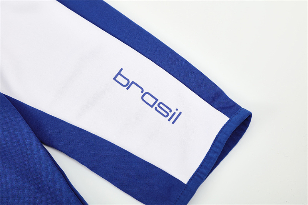 2002 retro Brazil Bright blue adult man tracksuit Training top best soccer football jerseys half zipper