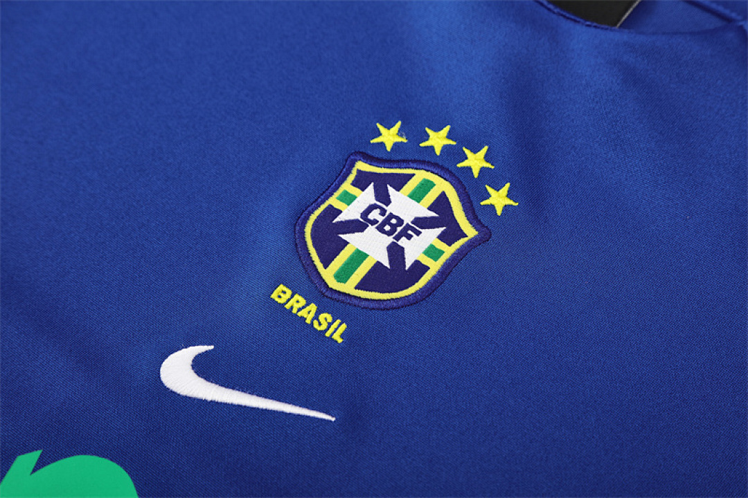 2002 retro Brazil Bright blue adult man tracksuit Training top best soccer football jerseys half zipper