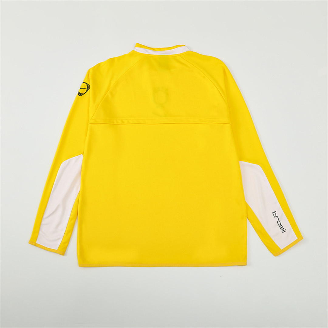2002 retro Brazil yellow adult man tracksuit Training top best soccer football jerseys half zipper