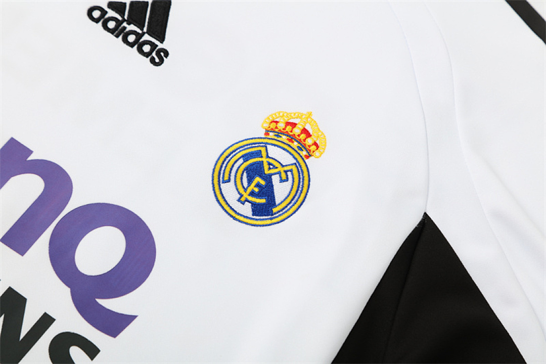 2006 07 Real Madrid retro White adult man tracksuit Training top best soccer football jerseys half zipper