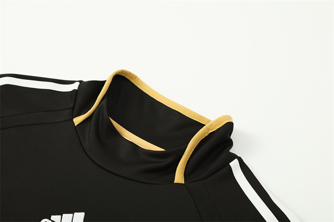 2006 07 Real Madrid retro black adult man tracksuit Training top best soccer football jerseys half zipper