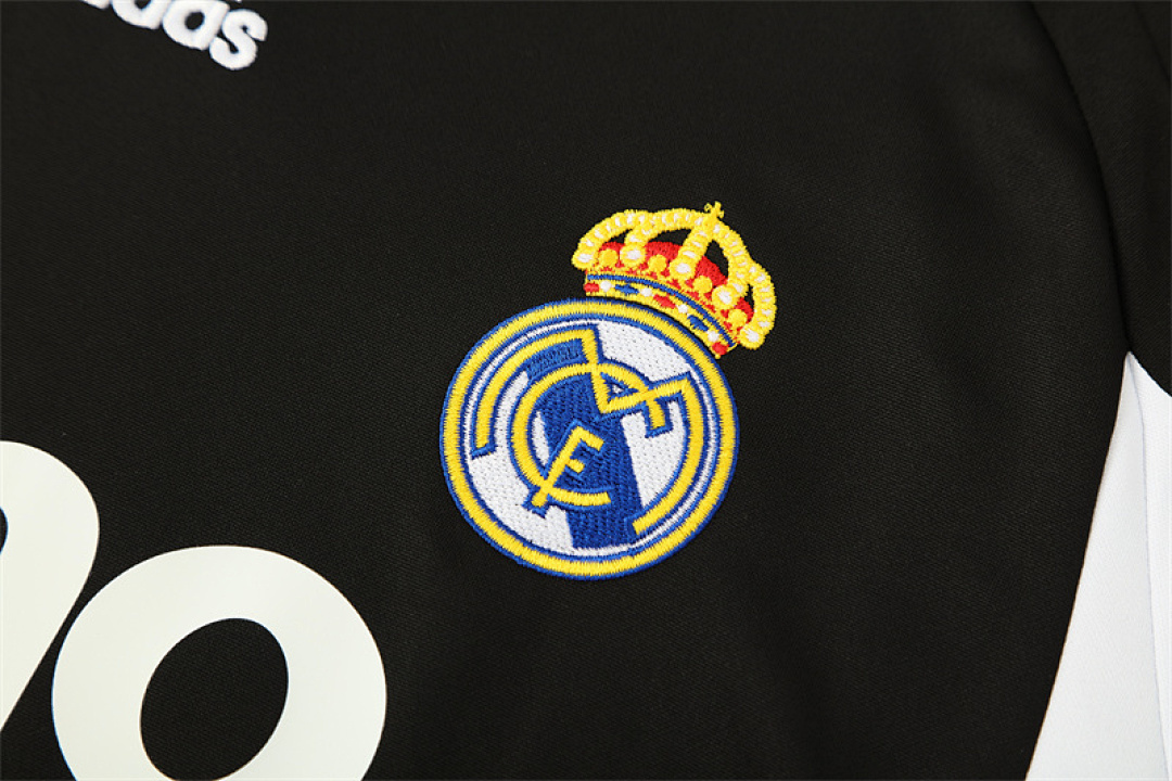 2006 07 Real Madrid retro black adult man tracksuit Training top best soccer football jerseys half zipper