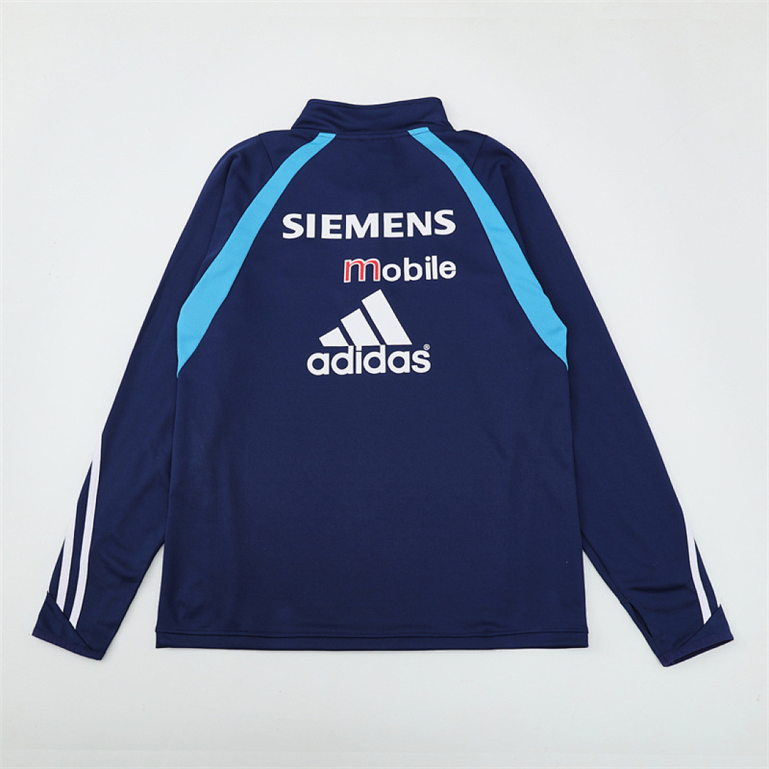 2003 04 Real Madrid retro Royal blue adult man tracksuit Training top best soccer football jerseys half zipper