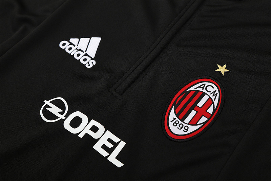 2004 05 AC Milan retro black adult man tracksuit Training top best soccer football jerseys half zipper