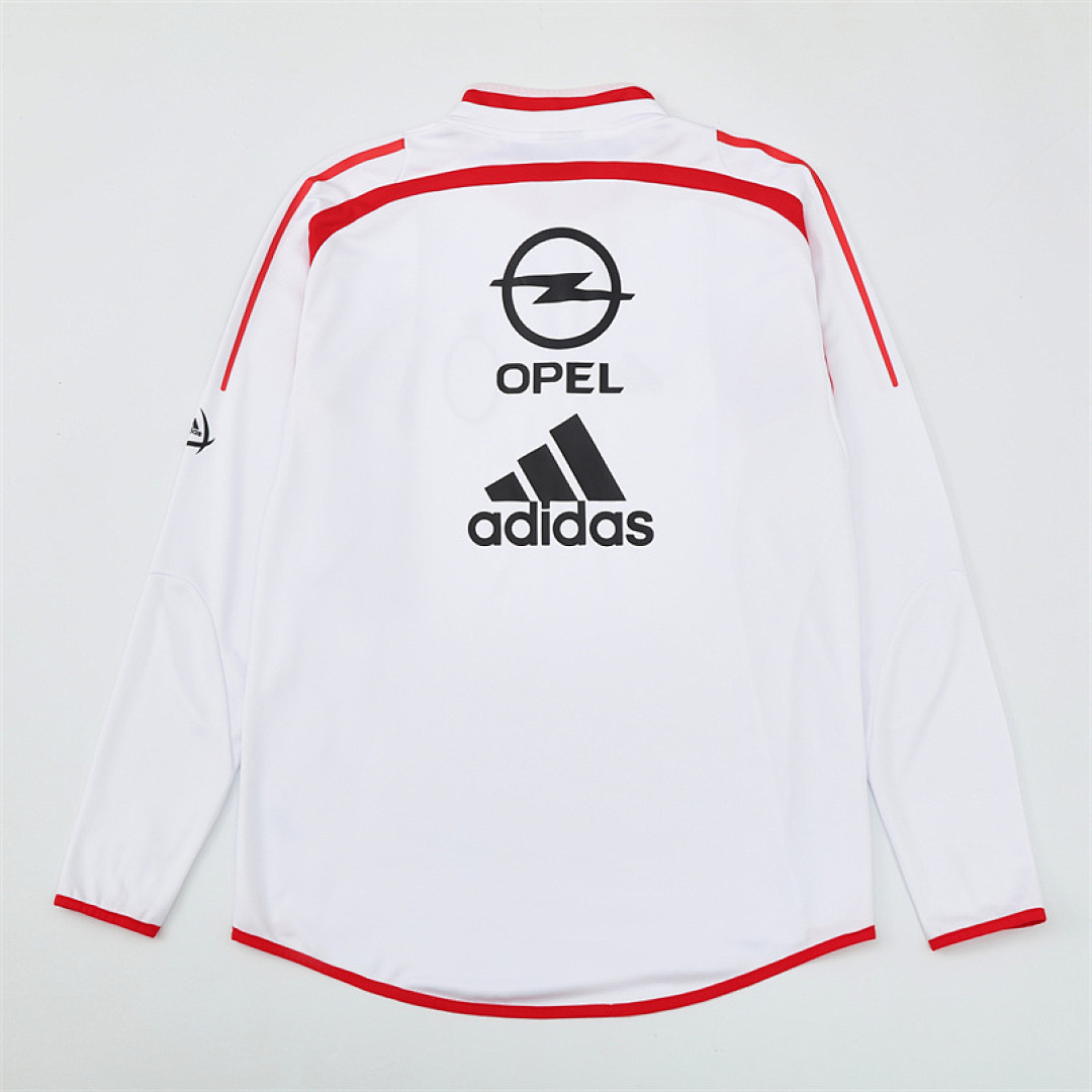 2004 05 AC Milan retro White adult man tracksuit Training top best soccer football jerseys half zipper