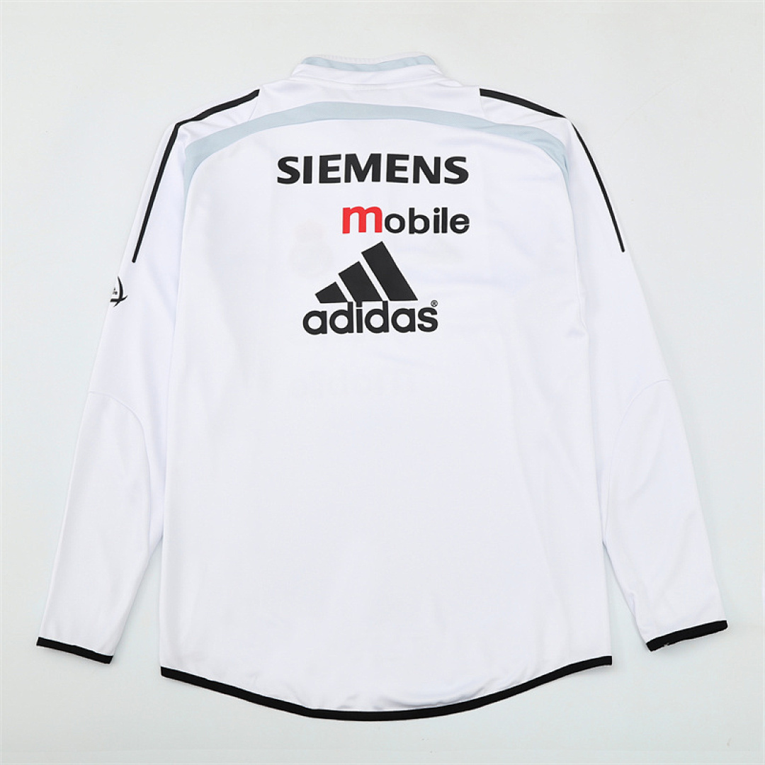 2004 05 Real Madrid retro White adult man tracksuit Training top best soccer football jerseys half zipper