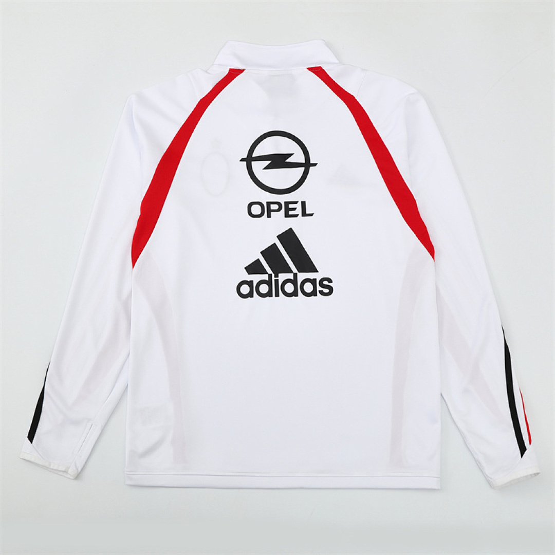 2003 04 AC Milan retro White adult man tracksuit Training top best soccer football jerseys half zipper