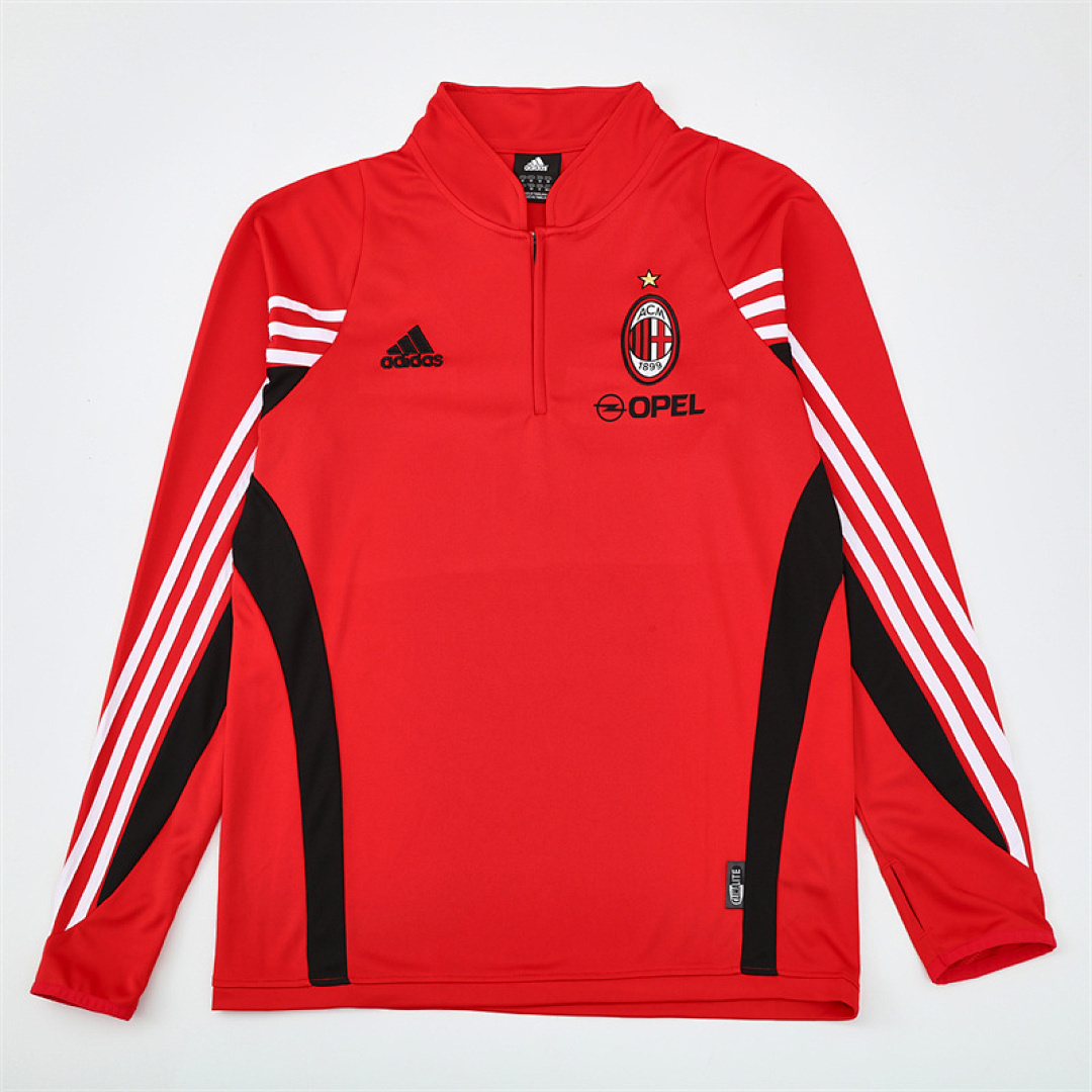 2003 04 AC Milan retro red adult man tracksuit Training top best soccer football jerseys half zipper