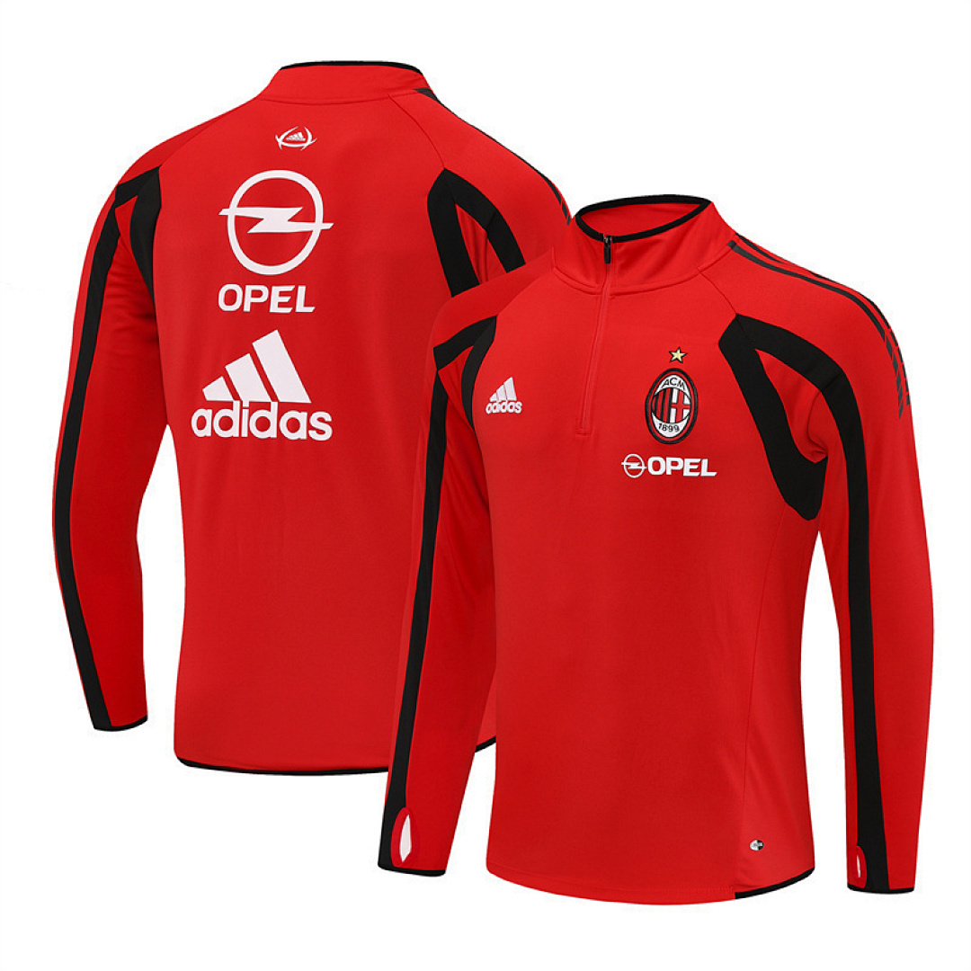 2005 06 AC Milan retro red adult man tracksuit Training top best soccer football jerseys half zipper