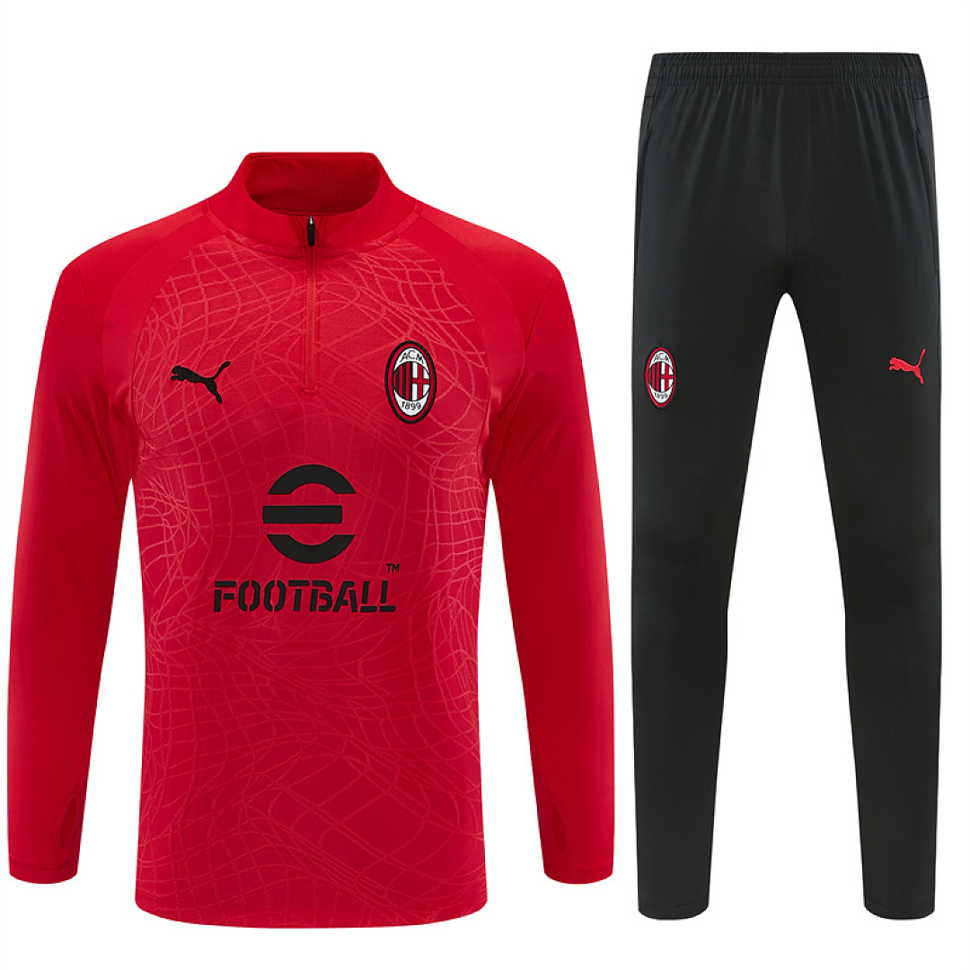 2026 2027 AC Milan adult and kids tracksuit soccer jersey red
