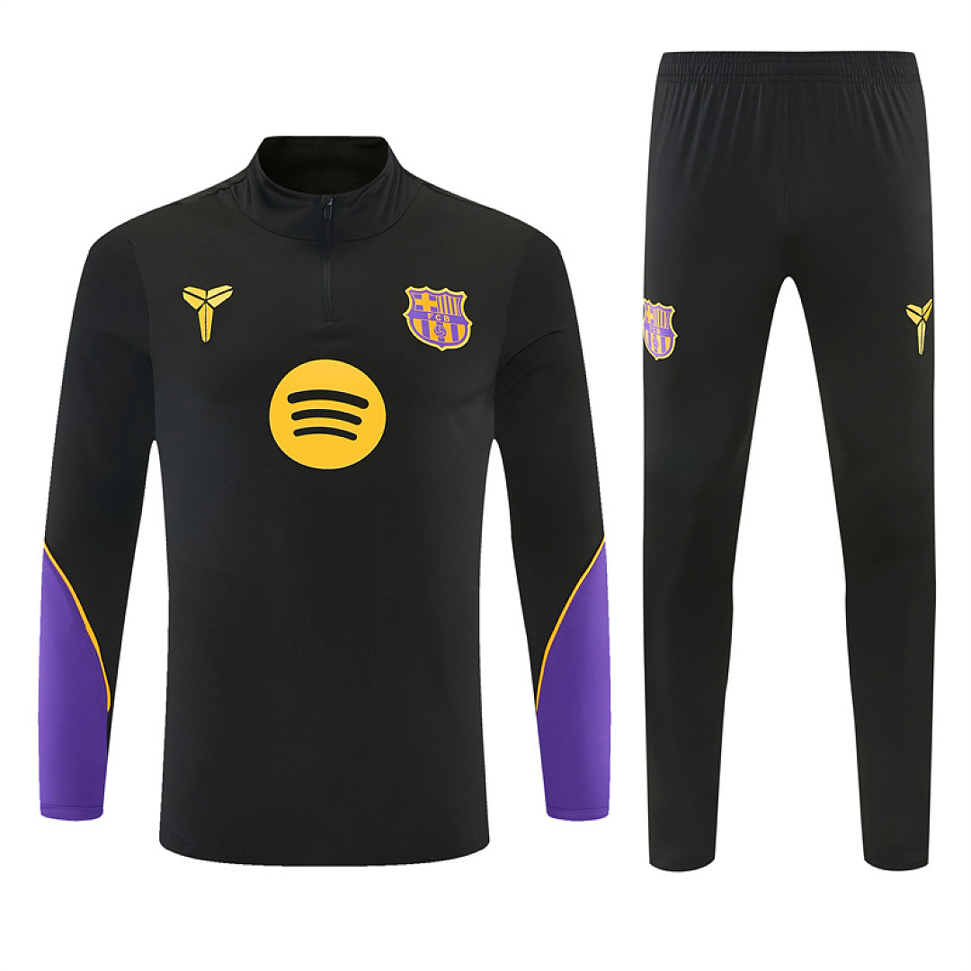 2026 2027 Barcelona adult and kids tracksuit soccer jersey black