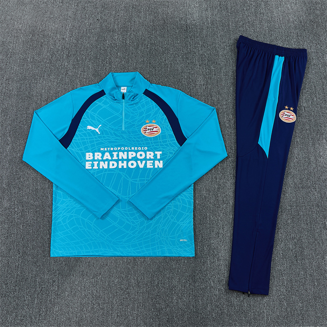 2026 2027 Eindhoven adult and kids tracksuit soccer jersey Light blue