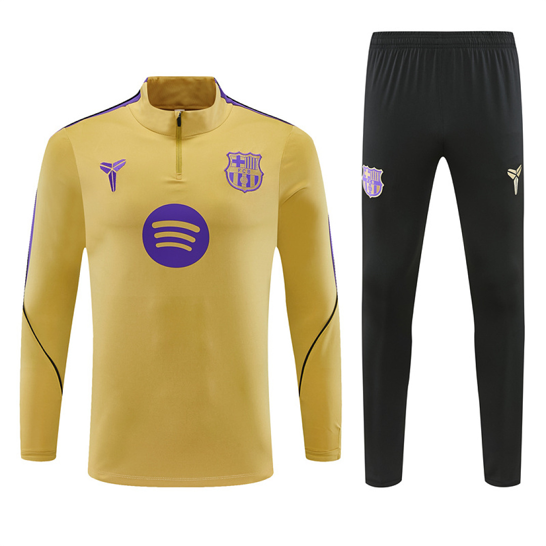 2026 2027 Barcelona adult and kids tracksuit soccer jersey gold