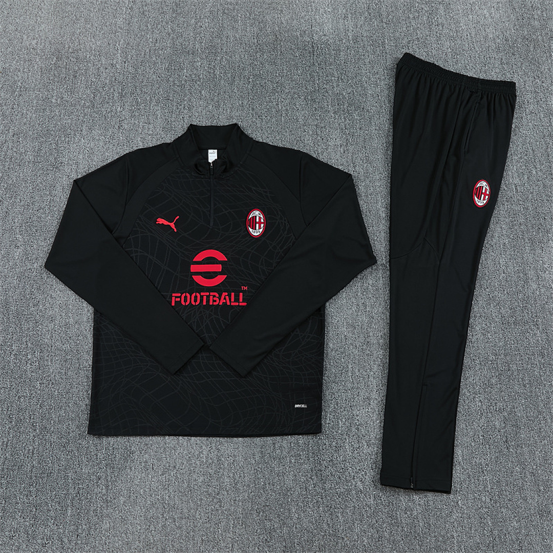 2026 2027 AC Milan adult and kids tracksuit soccer jersey black