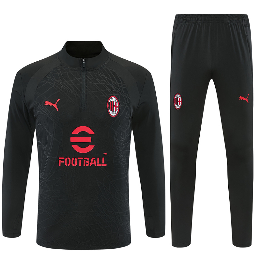 2026 2027 AC Milan adult and kids tracksuit soccer jersey black