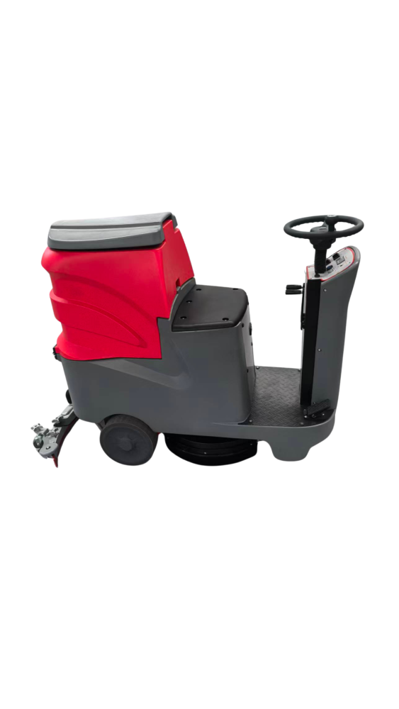 Ride-on floor scrubber