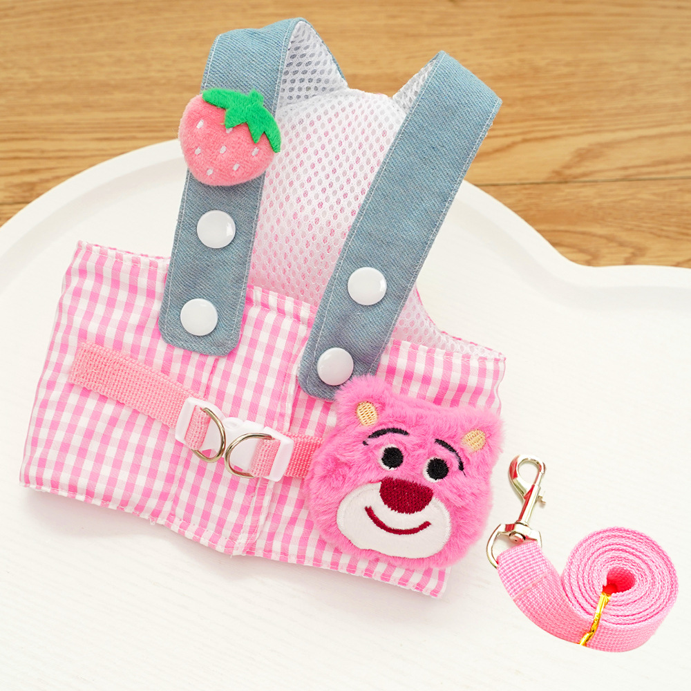 pet harness and leash set / cotton pet outfit / adjustable dog walking gear