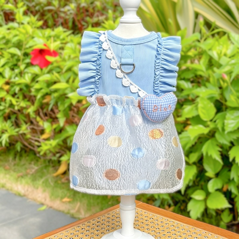 breathable ice silk pet dress / cute cat bubble skirt / summer anti-shedding petwear