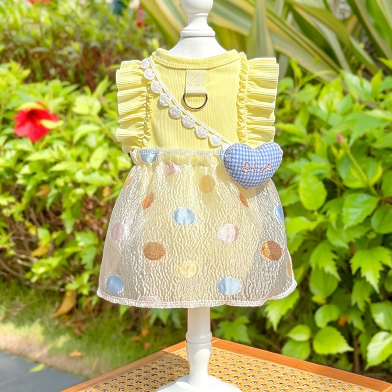breathable ice silk pet dress / cute cat bubble skirt / summer anti-shedding petwear