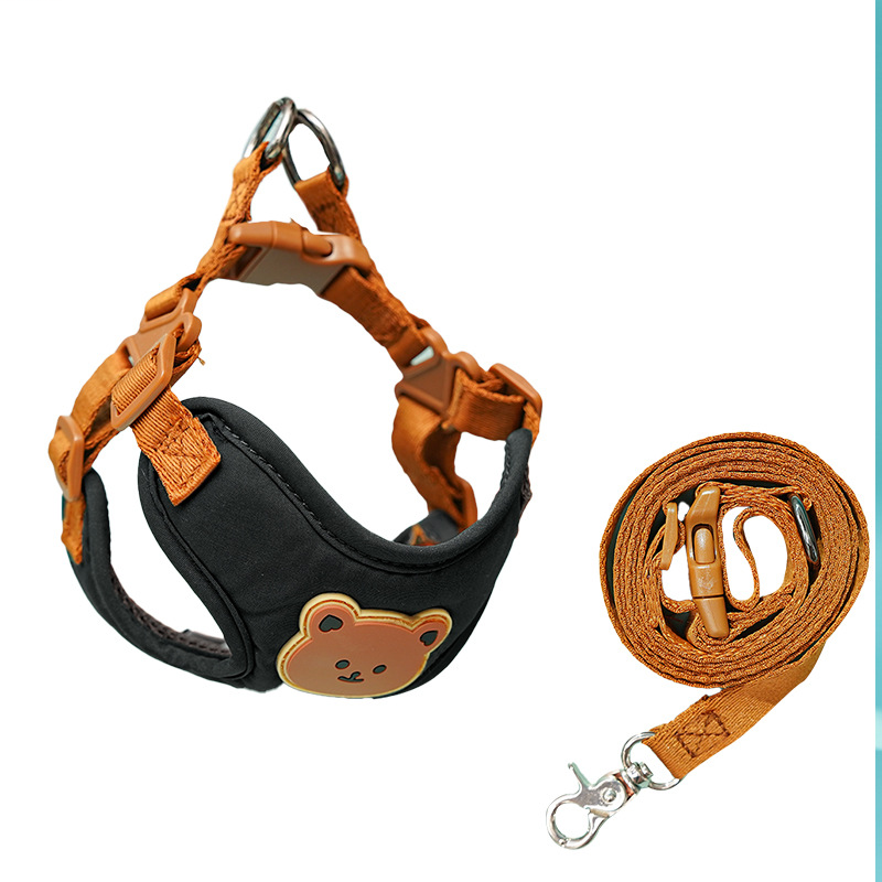 Cute Bear Harness Leash / Suitable for Small and Medium Dogs / Polyester Leash