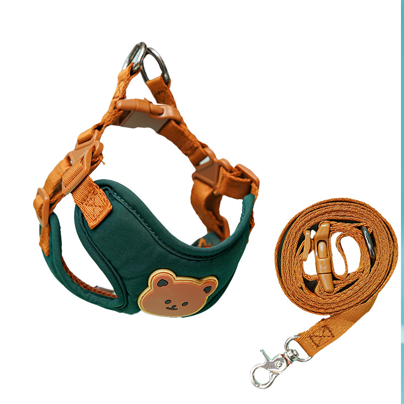Cute Bear Harness Leash / Suitable for Small and Medium Dogs / Polyester Leash