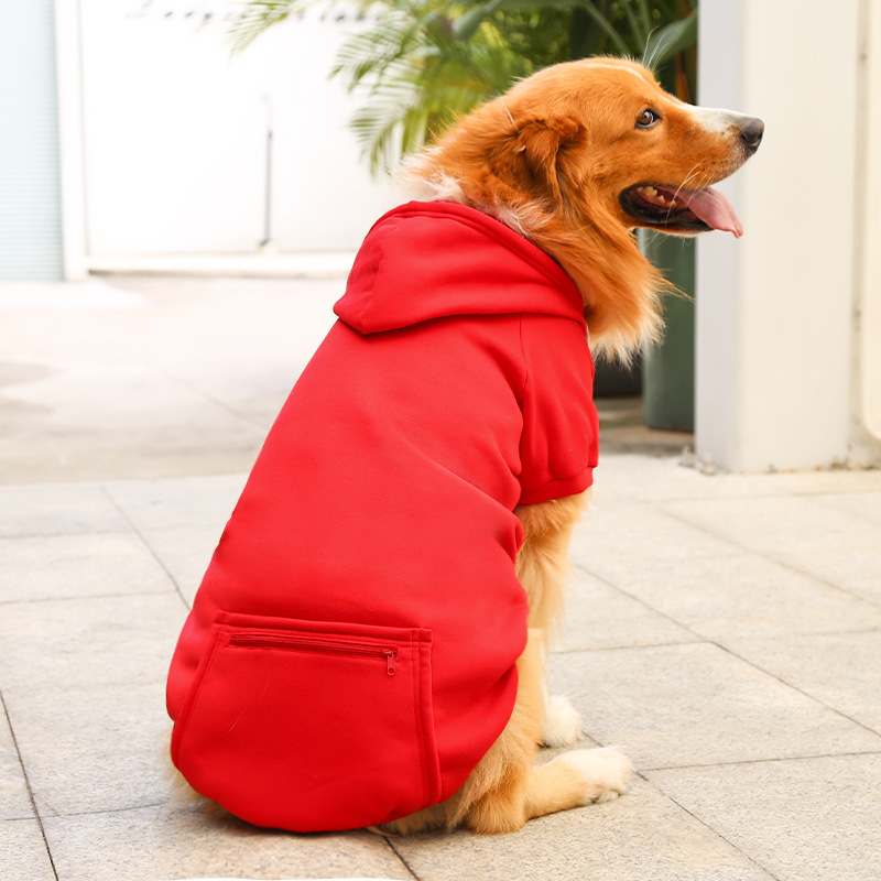 Autumn and winter fleece pets sweater with pocket