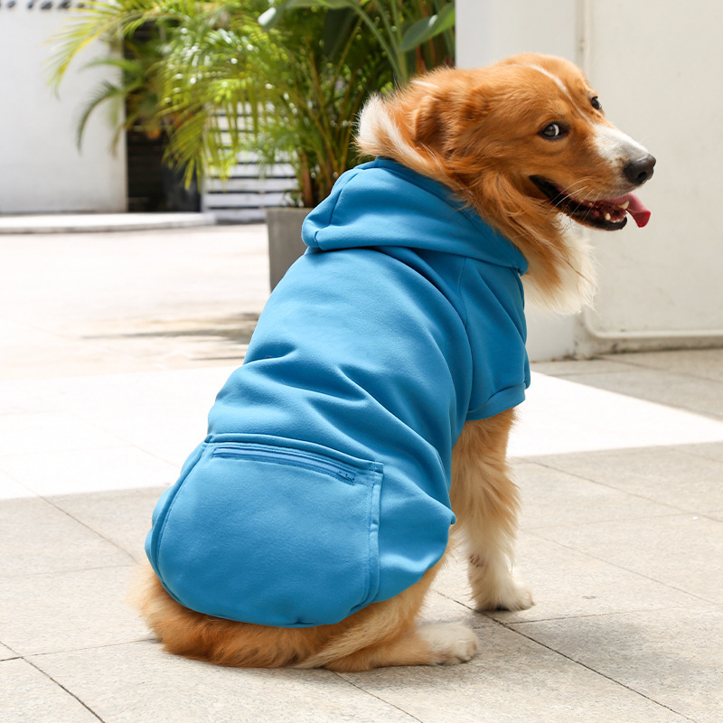 Autumn and winter fleece pets sweater with pocket