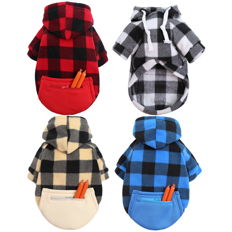 Autumn and winter fleece pets sweater with pocket