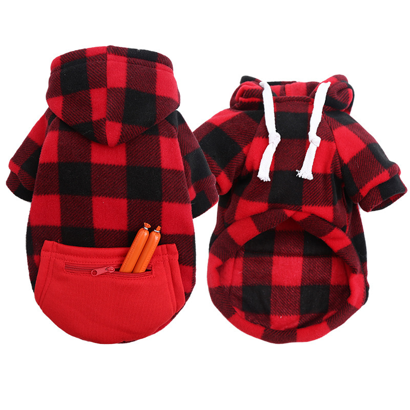 Autumn and winter fleece pets sweater with pocket