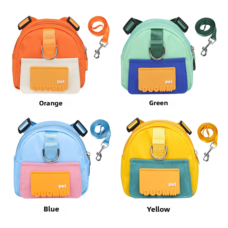 Backpack style pet harness with leash
