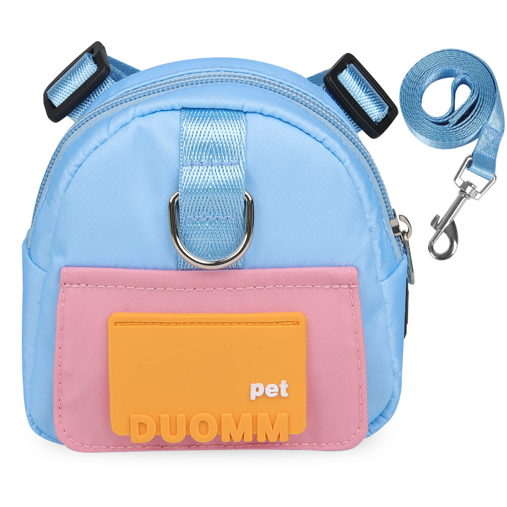 Backpack style pet harness with leash