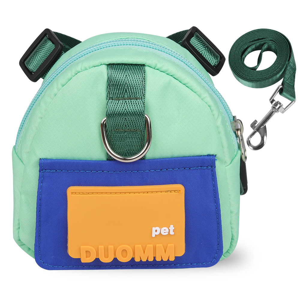 Backpack style pet harness with leash