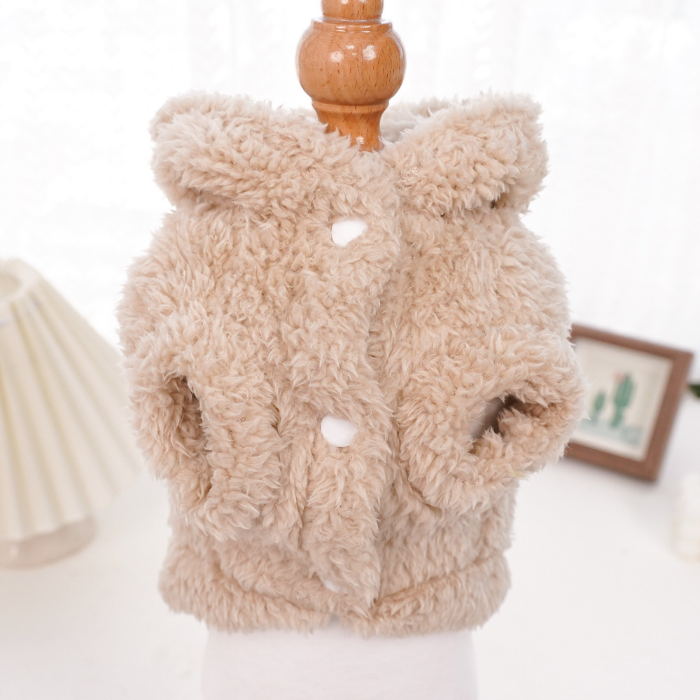 Bunny-Ear Soft Cotton Velvet Hooded Pet Outfit